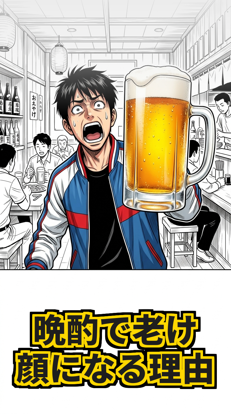 晩酌で老ける？アルコールが引き起こす糖化と肌老化の仕組み